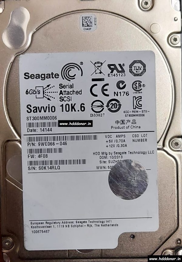 Seagate Savvio ST300MM0006, 9WE066-046, FW: 4F08, 100726960 REV A, 300 GB SCSI 2.5″ Donor Hard Disk Drive