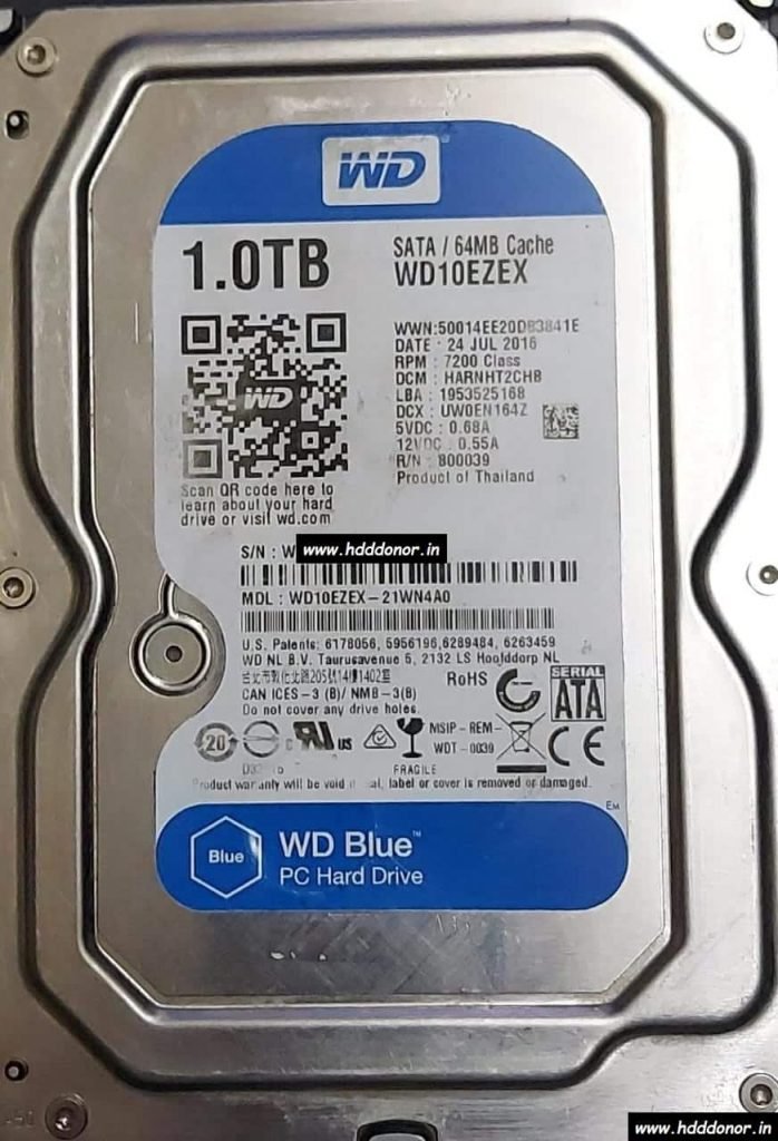 PCB Contrôleur Pour Disque Dur WD10EZEX-60WN4A0 - Référence 2060-800039-001 - Occasion Fonctionnel