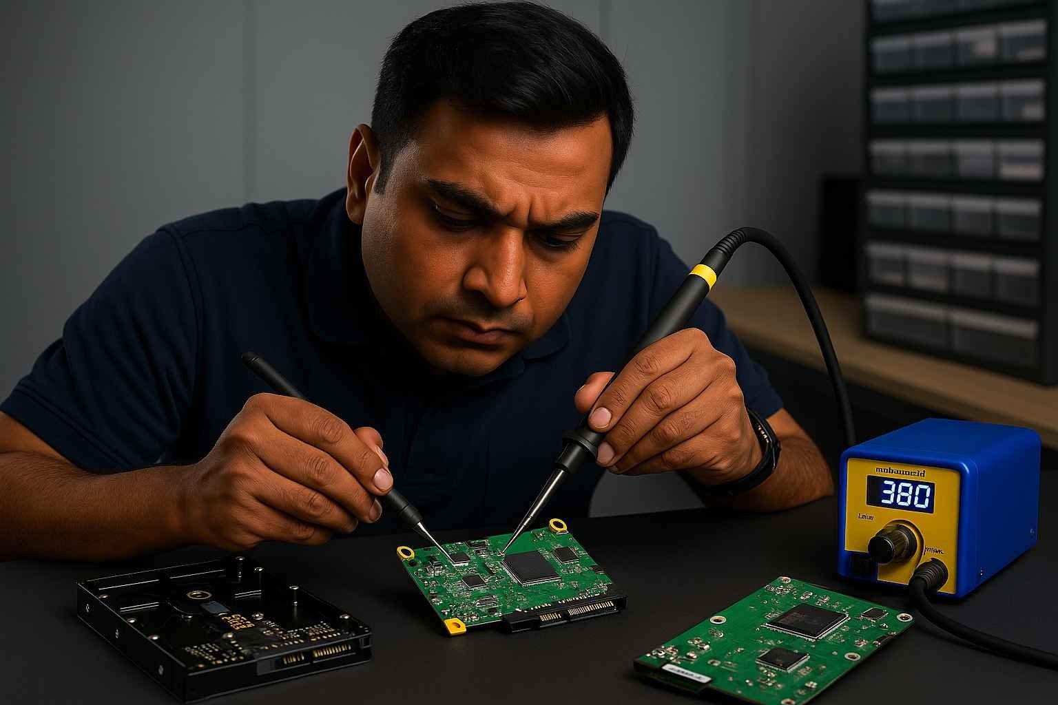 replace donor drive pcb donor matching firmware head crash click of death disk fail no spin not powering up cleanroom lab seagate wd toshiba www.hdddonor.in